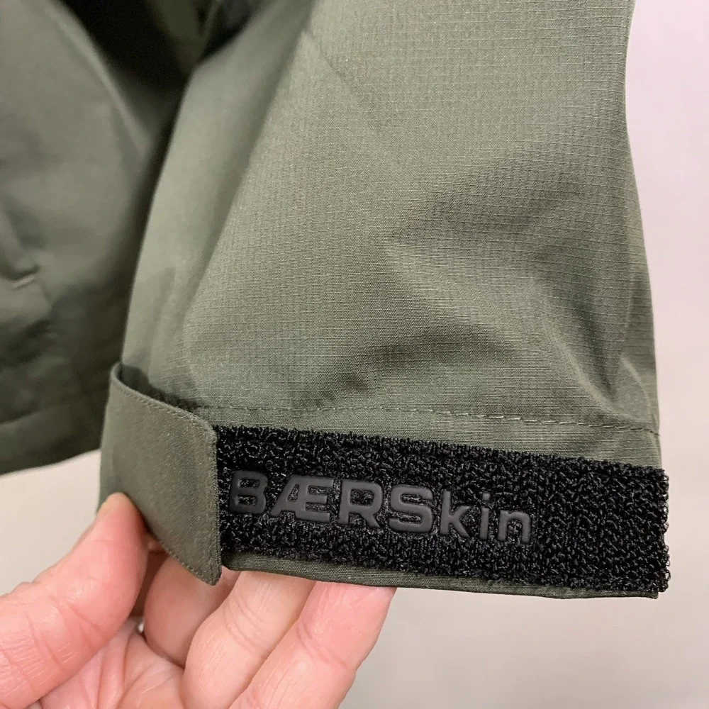 Baerskin Tactical Waterproof Hooded Rain Jacket Mens XL Dark Green Utility New
